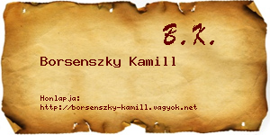 Borsenszky Kamill névjegykártya